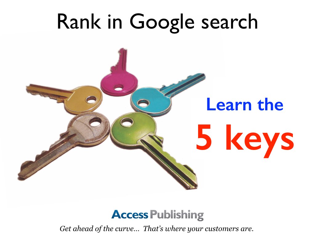 Presentation slides: Rank in Google search