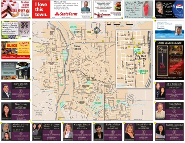 Advertise on new Paso Robles Area Map