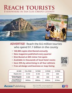 advertise to tourists in travel magazine in San Luis Obispo County.