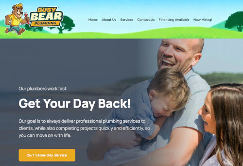 busy bear plumbing website